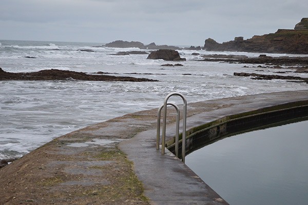 Bude sea pool on a grey day