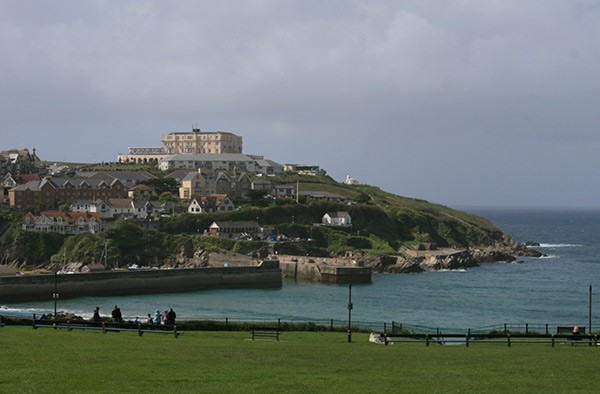 View across Newquay to the Atlantic Hotel