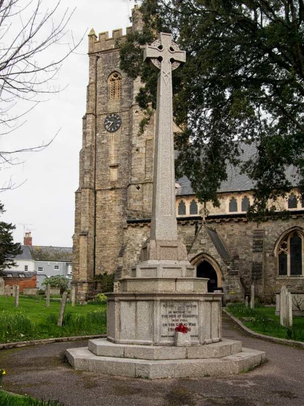 Sidmouth war memorial and church